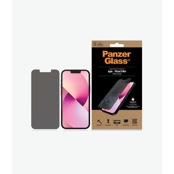 PanzerGlass - Geam Securizat Standard Fit Privacy AB pentru iPhone 13 mini, transparent