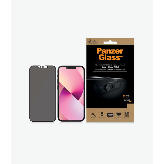 PanzerGlass - Geam Securizat Case Friendly Privacy CamSlider AB pentru iPhone 13 mini, negru