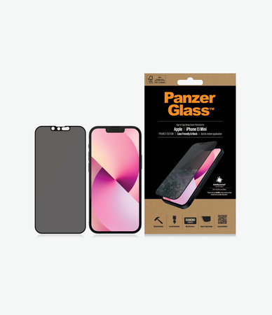 PanzerGlass - Geam Securizat Case Friendly Privacy AB pentru iPhone 13 mini, negru