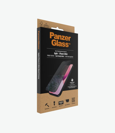 PanzerGlass - Geam Securizat Case Friendly Privacy AB pentru iPhone 13 mini, negru