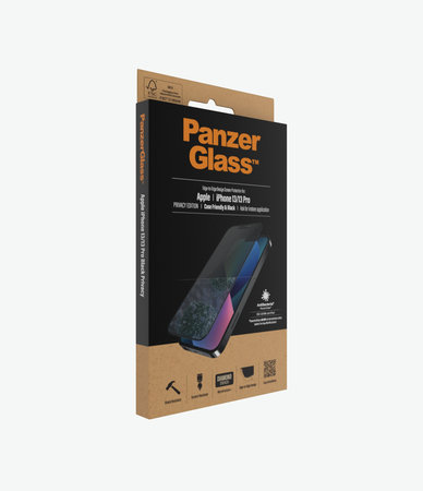 PanzerGlass - Geam Securizat Case Friendly Privacy AB pentru iPhone 13, 13 Pro, 14 & 16e, negru