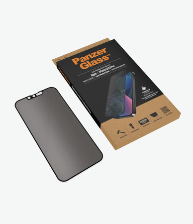 PanzerGlass - Geam Securizat Case Friendly Privacy AB pentru iPhone 13, 13 Pro, 14 & 16e, negru