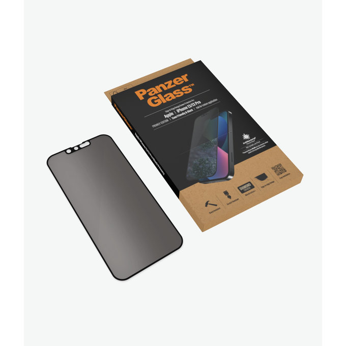 PanzerGlass - Geam Securizat Case Friendly Privacy AB pentru iPhone 13, 13 Pro, 14 & 16e, negru