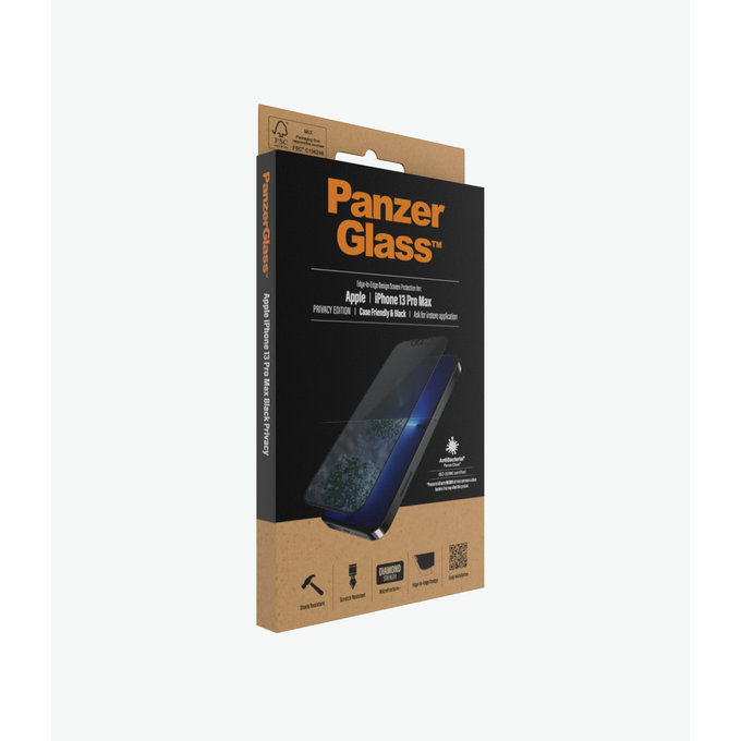 PanzerGlass - Geam Securizat Case Friendly Privacy AB pentru iPhone 13 Pro Max & 14 Plus, negru