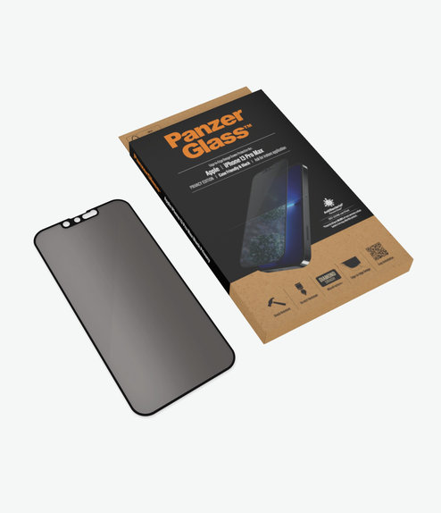 PanzerGlass - Geam Securizat Case Friendly Privacy AB pentru iPhone 13 Pro Max & 14 Plus, negru