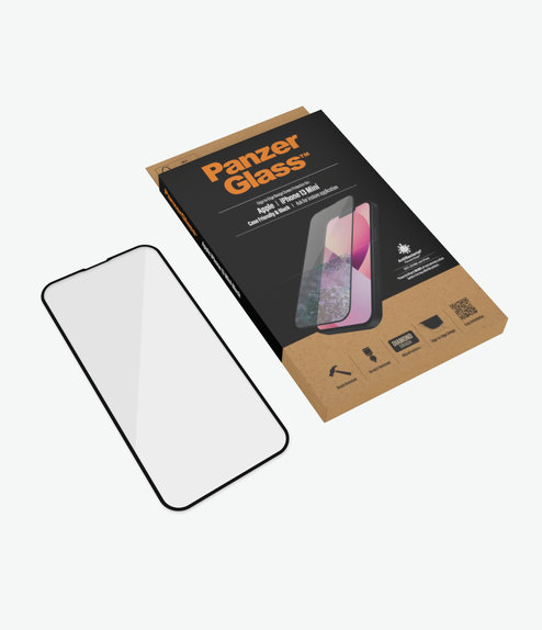 PanzerGlass - Geam Securizat Case Friendly AB pentru iPhone 13 mini, negru