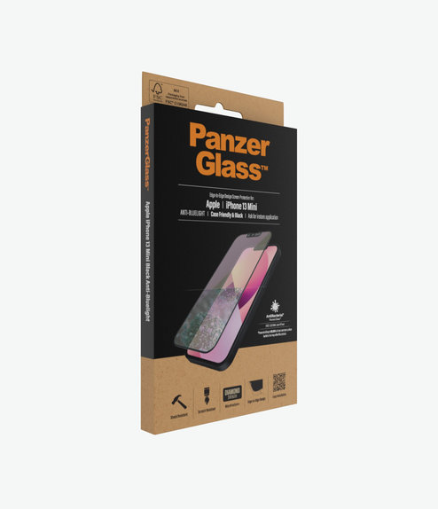 PanzerGlass - Geam Securizat Case Friendly Anti-Bluelight AB pentru iPhone 13 mini, negru
