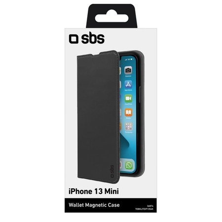 SBS - Caz Book Wallet Lite pentru iPhone 13 mini, negru