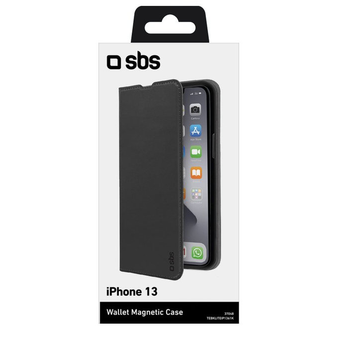 SBS - Caz Book Wallet Lite pentru iPhone 13, negru