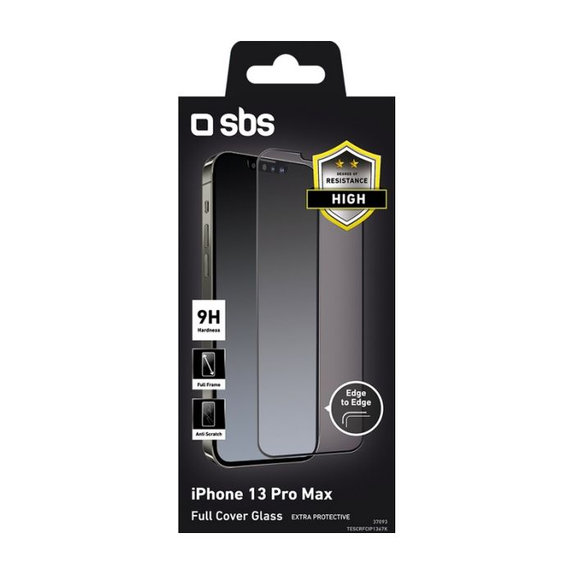 SBS - Geam Securizat Full Cover pentru iPhone 13 Pro Max & 14 Plus, negru