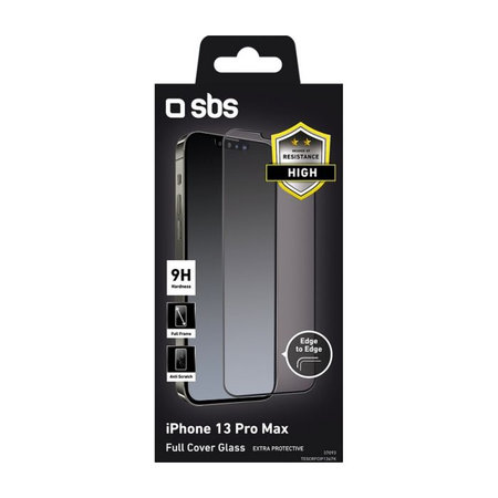 SBS - Geam Securizat Full Cover pentru iPhone 13 Pro Max & 14 Plus, negru