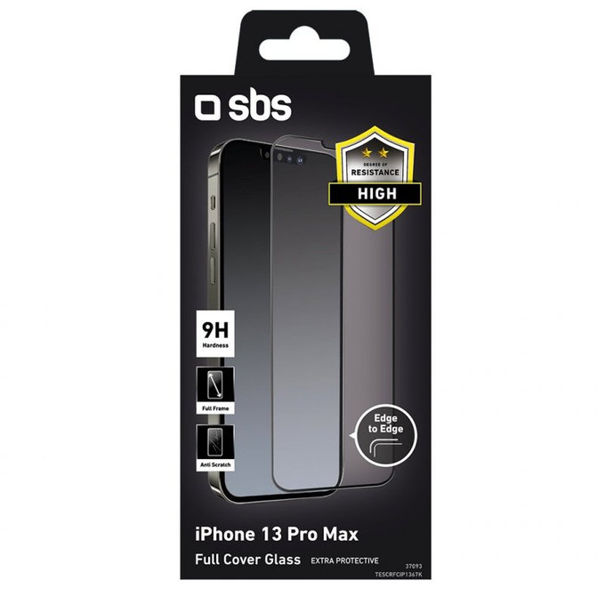 SBS - Geam Securizat Full Cover pentru iPhone 13 Pro Max & 14 Plus, negru