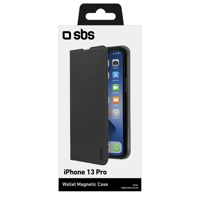 SBS - Caz Book Wallet Lite pentru iPhone 13 Pro, negru