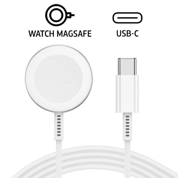 Încărcător magnetic rapid pe cablu USB-C pentru Apple Watc, 1 m, aluminium, bulk