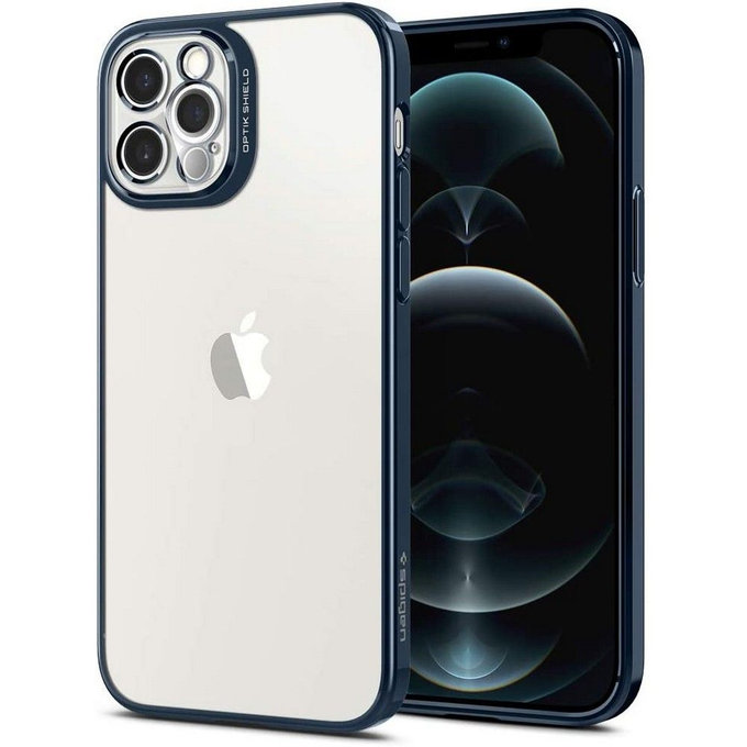 Spigen - Husă Optik Crystal pentru iPhone 12 Pro, albastru crom