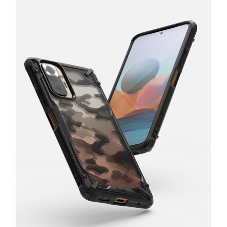 Ringke - Husă Fusion X pentru Xiaomi Redmi Note 10 Pro, camuflaj negru