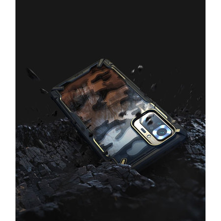 Ringke - Husă Fusion X pentru Xiaomi Redmi Note 10 Pro, camuflaj negru
