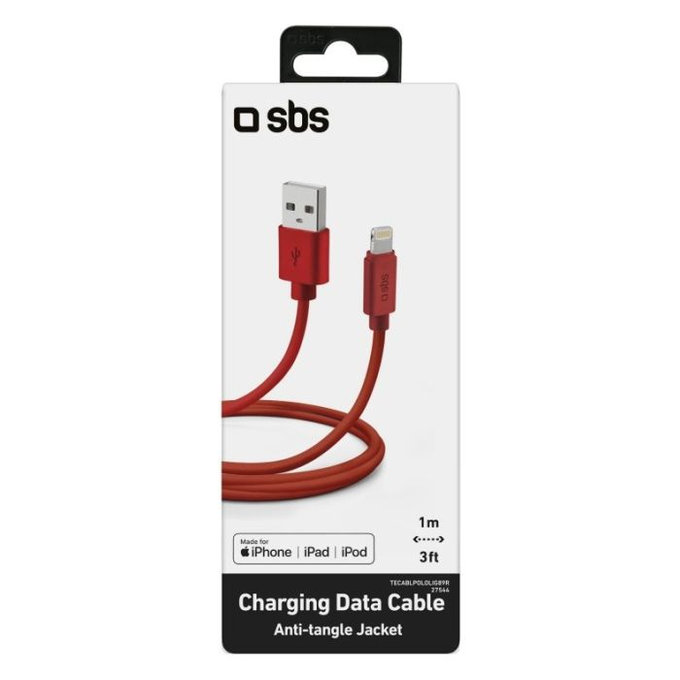 SBS - Lightning / USB Cablu (1m), roșu