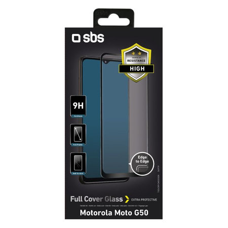 SBS - Geam Securizat Full Cover pentru Motorola G50 5G, G50, E7, negru