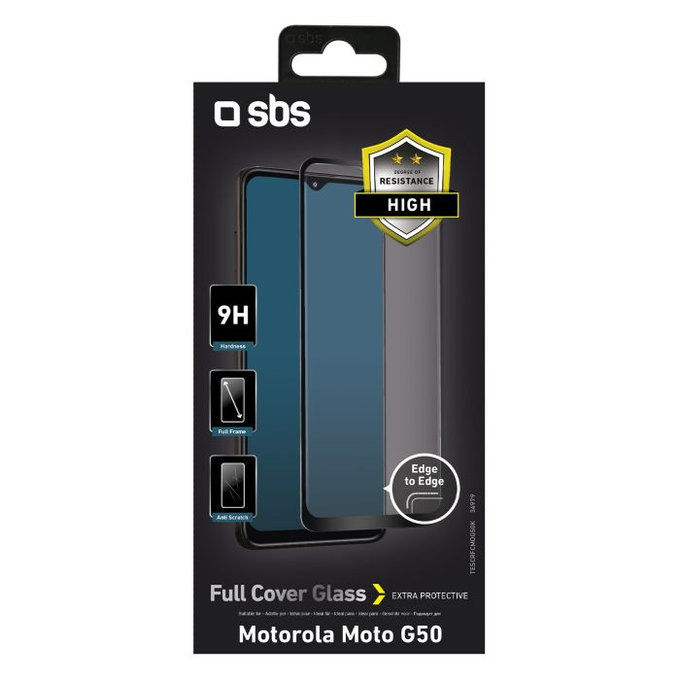 SBS - Geam Securizat Full Cover pentru Motorola G50 5G, G50, E7, negru