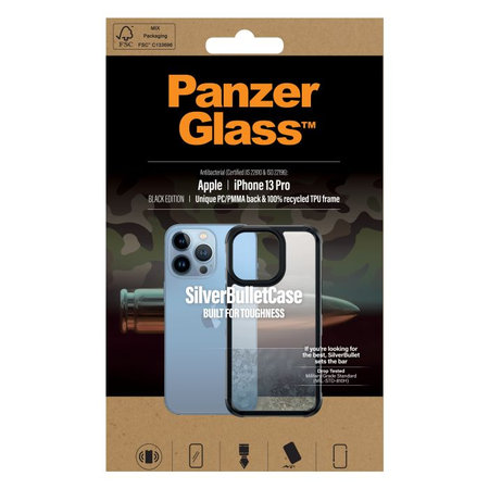PanzerGlass - Caz SilverBullet ClearCase AB pentru iPhone 13 Pro, negru