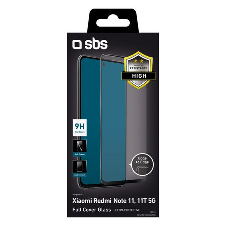 SBS - Geam Securizat Full Cover pentru Xiaomi Redmi Note 11, Note 11T 5G, negru