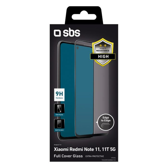 SBS - Geam Securizat Full Cover pentru Xiaomi Redmi Note 11, Note 11T 5G, negru