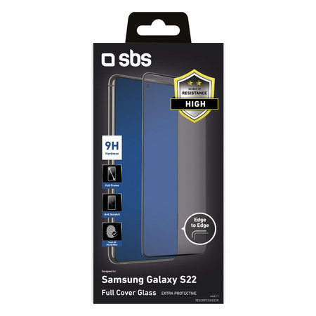 SBS - Geam Securizat Full Cover pentru Samsung Galaxy S22, negru