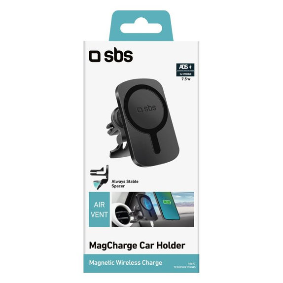 SBS - Suport pentru ma?ină MagCharge pentru încărcare MagSafe în priză, negru