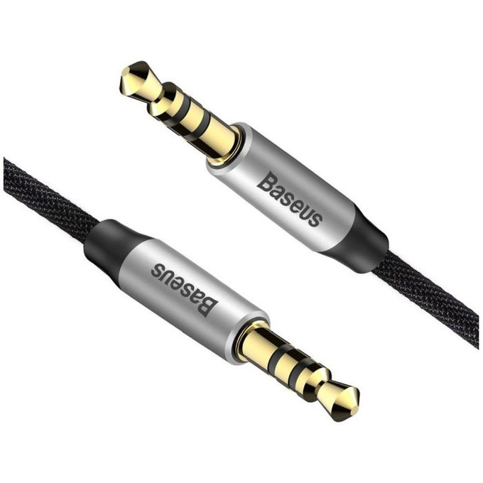 Baseus - Aux Cablu (1m), argint / negru
