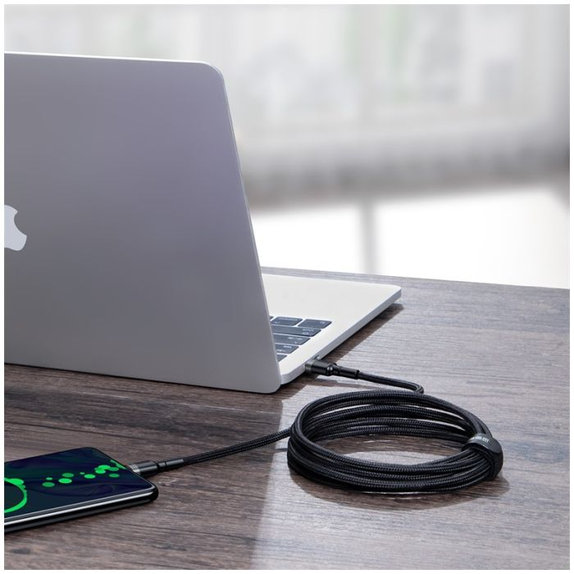 Baseus - USB-C / USB-C Cablu (2m), gri / negru