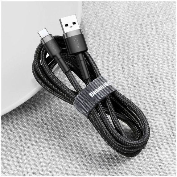Baseus - USB-C / USB Cablu (0.5m), gri / negru