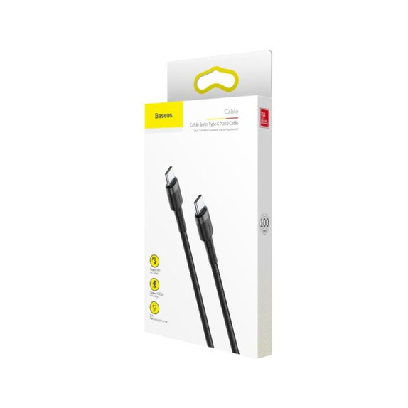 Baseus - USB-C / USB-C Cablu (2m), gri / negru