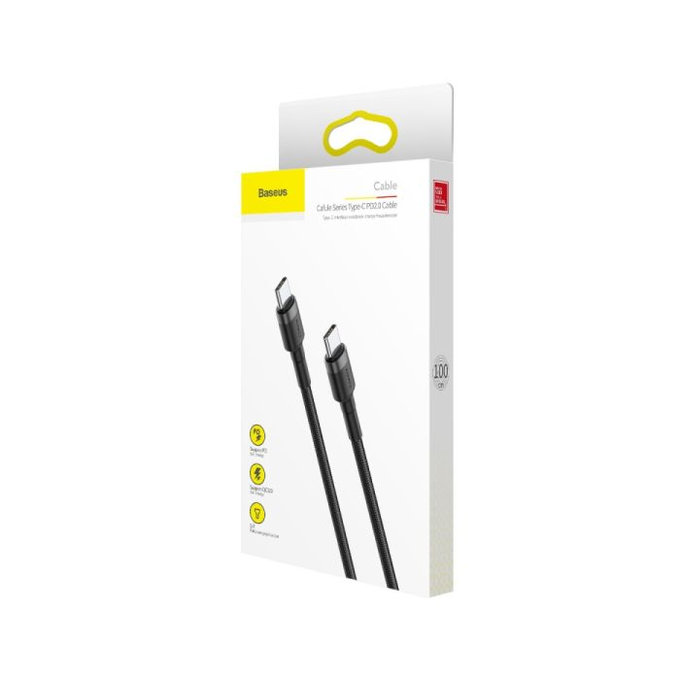 Baseus - USB-C / USB-C Cablu (2m), gri / negru