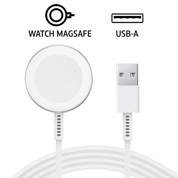 Cablu de încărcare magnetic pentru Apple Watch, USB-A, 1 m, plastic, bulk
