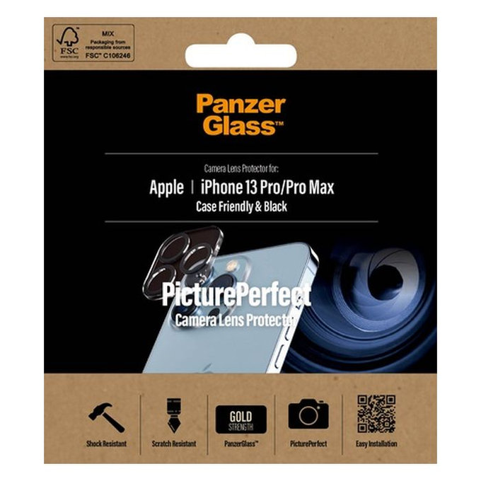 PanzerGlass - Capac de protecție a obiectivul camerei PicturePerfect pentru iPhone 13 Pro & 13 Pro Max, transparent
