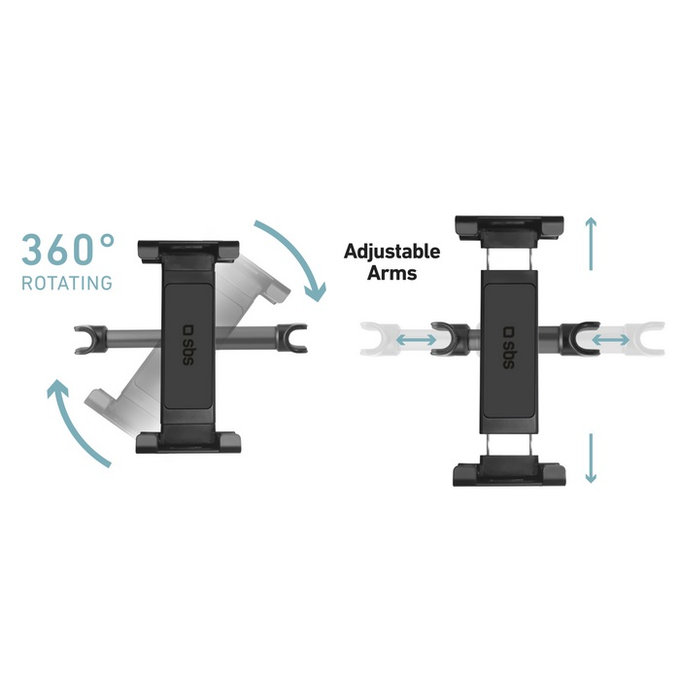 SBS - Suport pentru tetiera Mount Pro pentru smartphone & tablet cu 12.9", negru