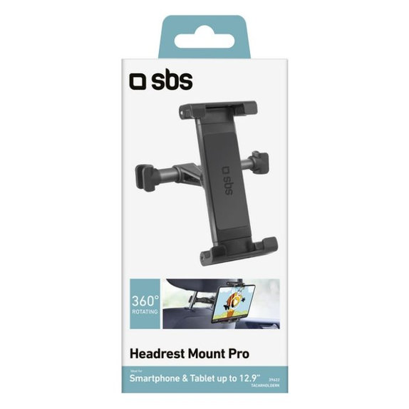 SBS - Suport pentru tetiera Mount Pro pentru smartphone & tablet cu 12.9", negru
