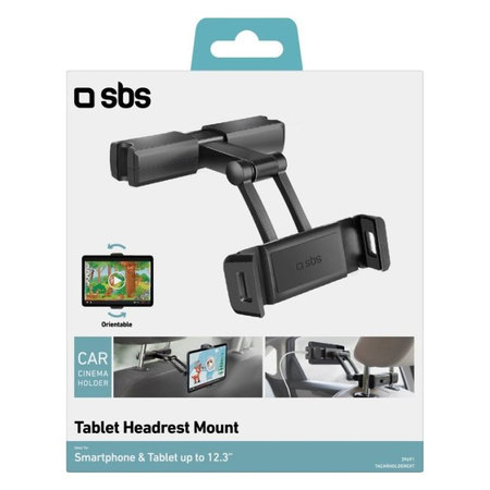 SBS - Suport pentru tetiera Mount pentru smartphone & tablet cu 12.3", negru