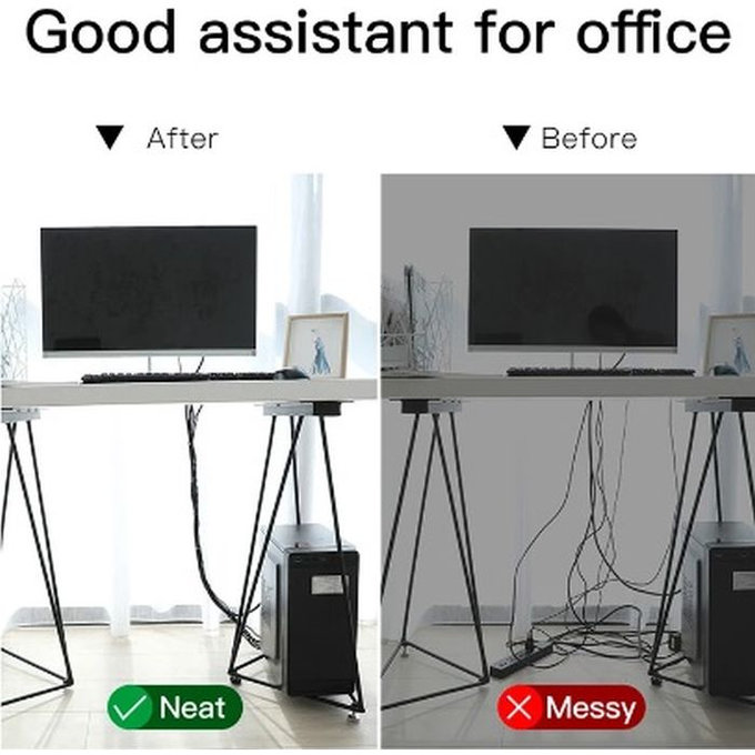 Baseus - Organizator de cabluri - Bandă pentru cabluri (3m), negru