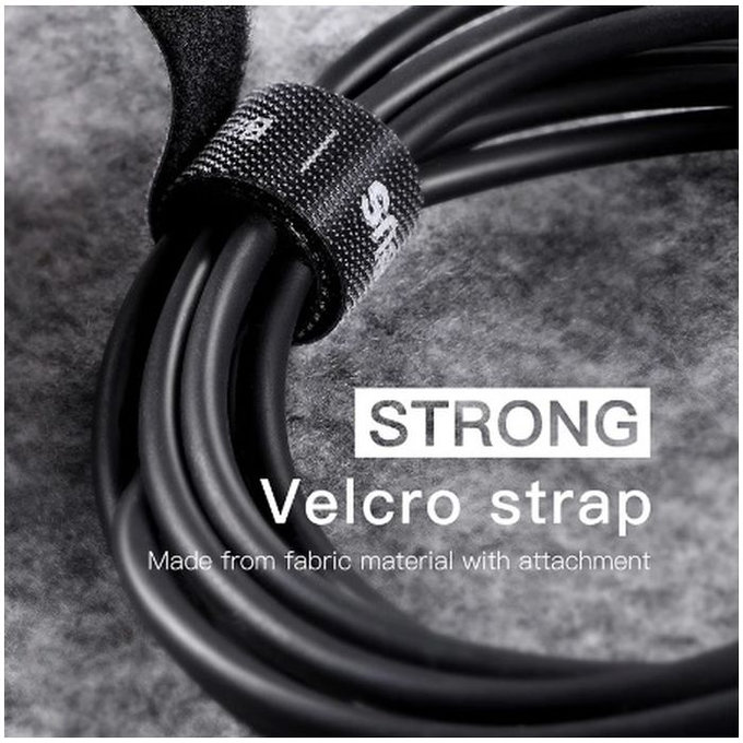 Baseus - Organizator de cabluri - Bandă pentru cabluri (1m), alb