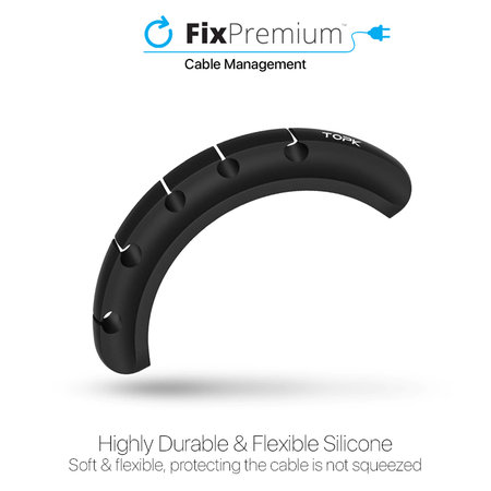 TOPK - Organizator de cabluri - Suport pentru 3 cabluri, negru