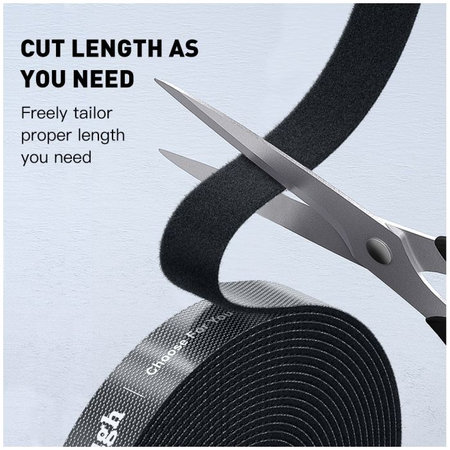 Elough - Organizator de cabluri - Bandă pentru cabluri (1m), negru