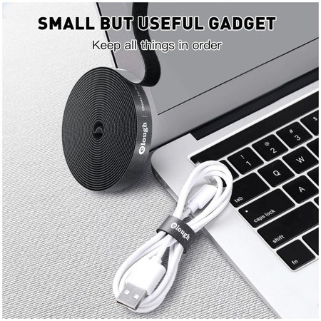 Elough - Organizator de cabluri - Bandă pentru cabluri (0,5 m), negru
