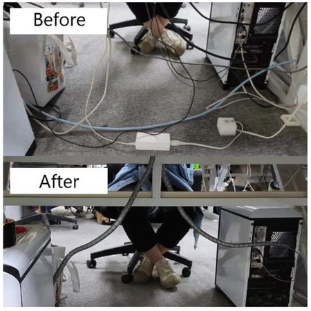 FixPremium - Organizator de cabluri - Tub (10mm), lungime 2M, negru