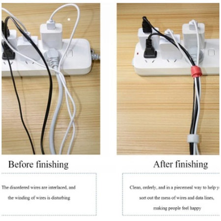 FixPremium - Organizator de cabluri - Legături pentru cabluri - Set de 10, negru