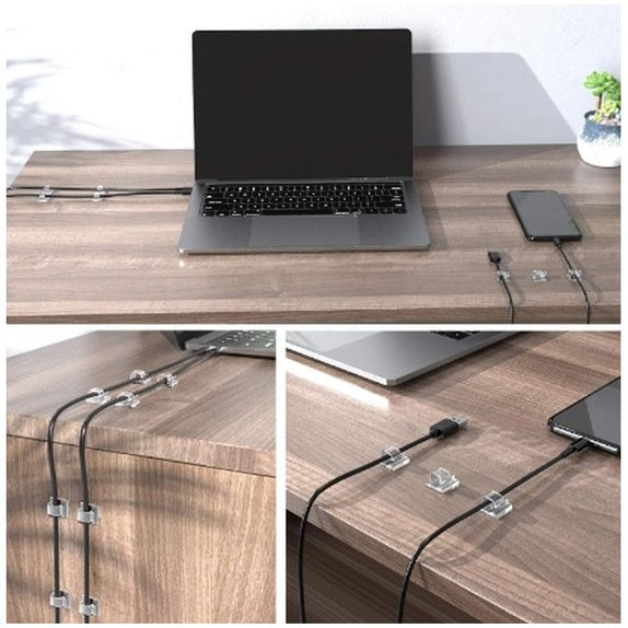 FixPremium - Organizator de cabluri - Clips - Set de 5, transparent