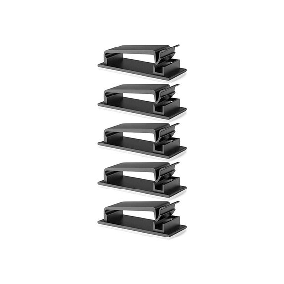 FixPremium - Organizator de cabluri - Clemă pentru cabluri - Set de 3, negru