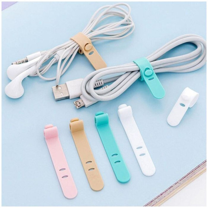 FixPremium - Organizator de cabluri - Legături pentru cabluri - Set de 10, negru