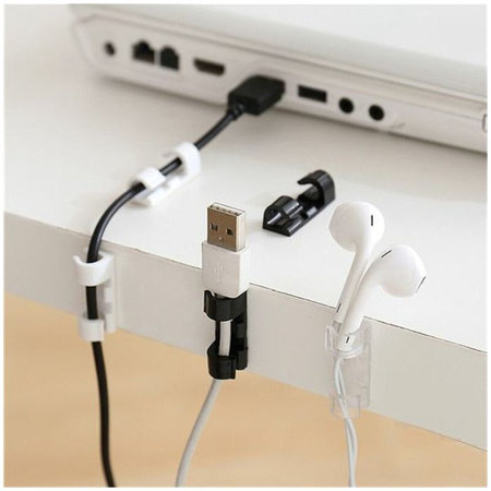 FixPremium - Organizator de cabluri - Cleme pentru cabluri - Set de 10, transparent